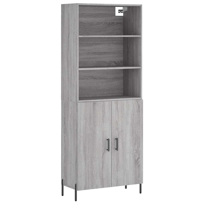 Dulap înalt, gri sonoma, 69,5x34x180 cm, lemn compozit WALTI
