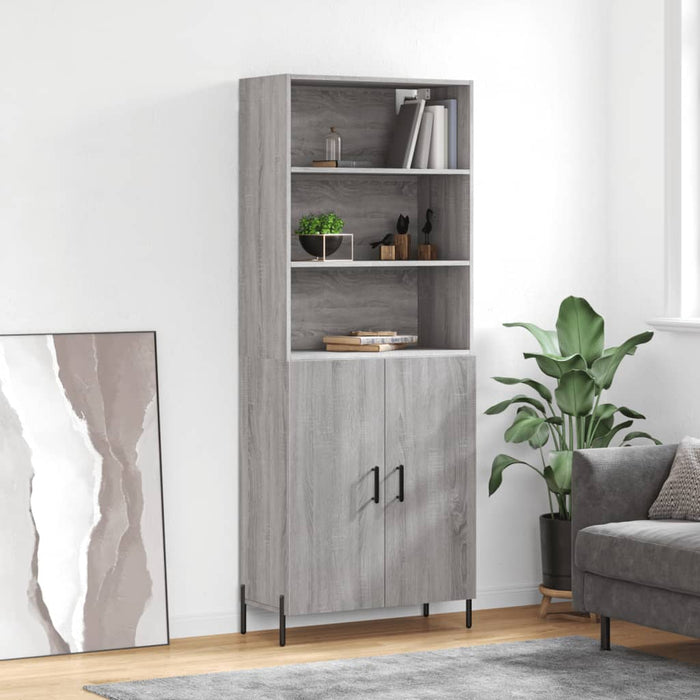 Dulap înalt, gri sonoma, 69,5x34x180 cm, lemn compozit WALTI