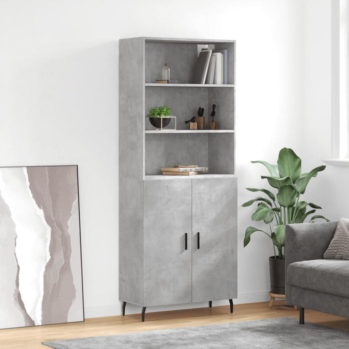 Dulap înalt, gri beton, 69,5x34x180, lemn compozit - WALTI WALTI