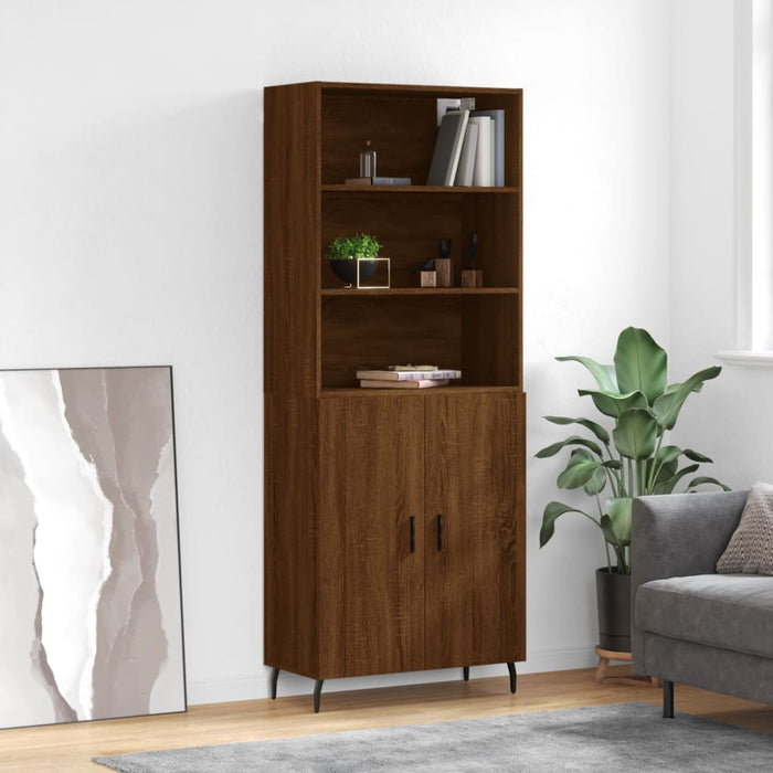Dulap înalt, stejar maro, 69,5x34x180 cm, lemn compozit WALTI