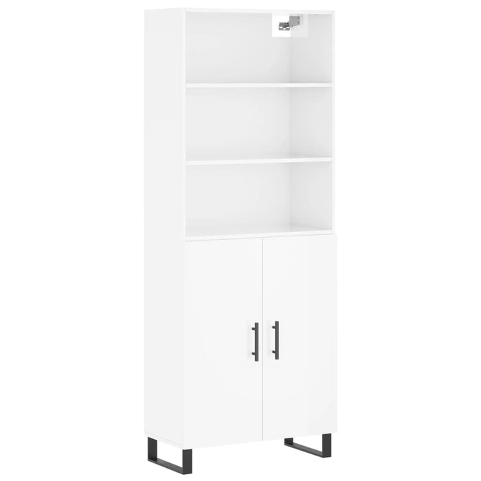 Dulap înalt, alb extralucios, 69,5x34x180 cm, lemn compozit WALTI