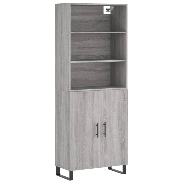 Dulap înalt, gri sonoma, 69,5x34x180 cm, lemn compozit WALTI
