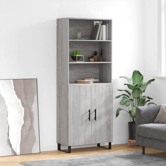 Dulap înalt, gri sonoma, 69,5x34x180 cm, lemn compozit WALTI