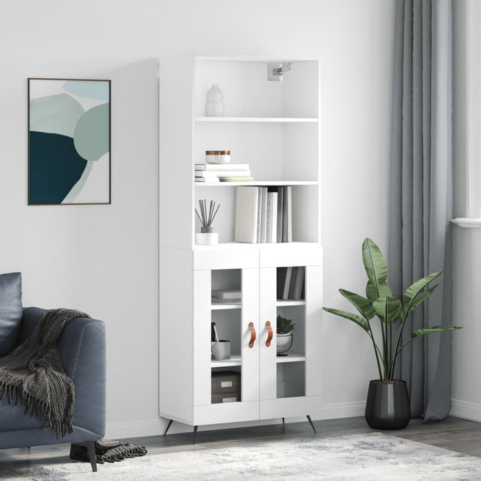 Dulap înalt, alb, 69,5x34x180 cm, lemn compozit WALTI