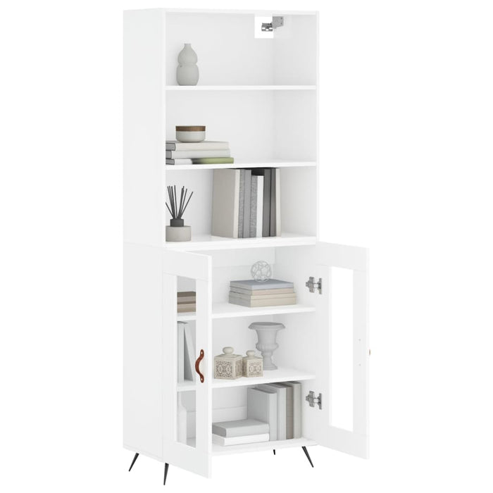 Dulap înalt, alb extralucios, 69,5x34x180 cm, lemn compozit WALTI