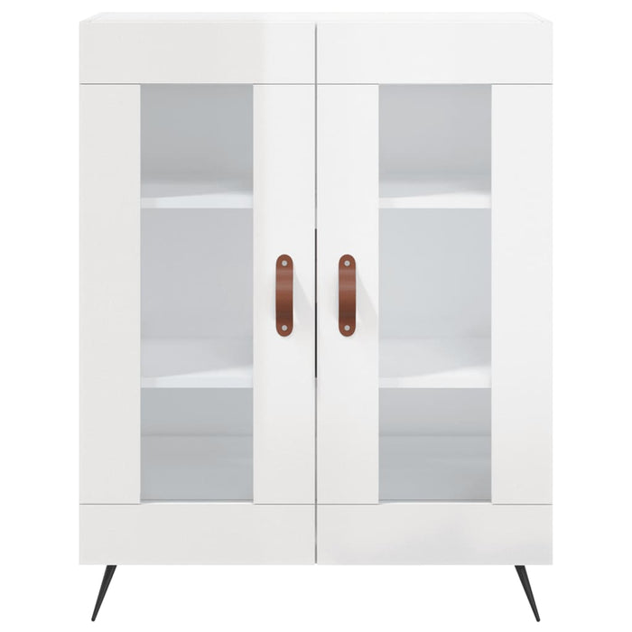 Dulap înalt, alb extralucios, 69,5x34x180 cm, lemn compozit WALTI
