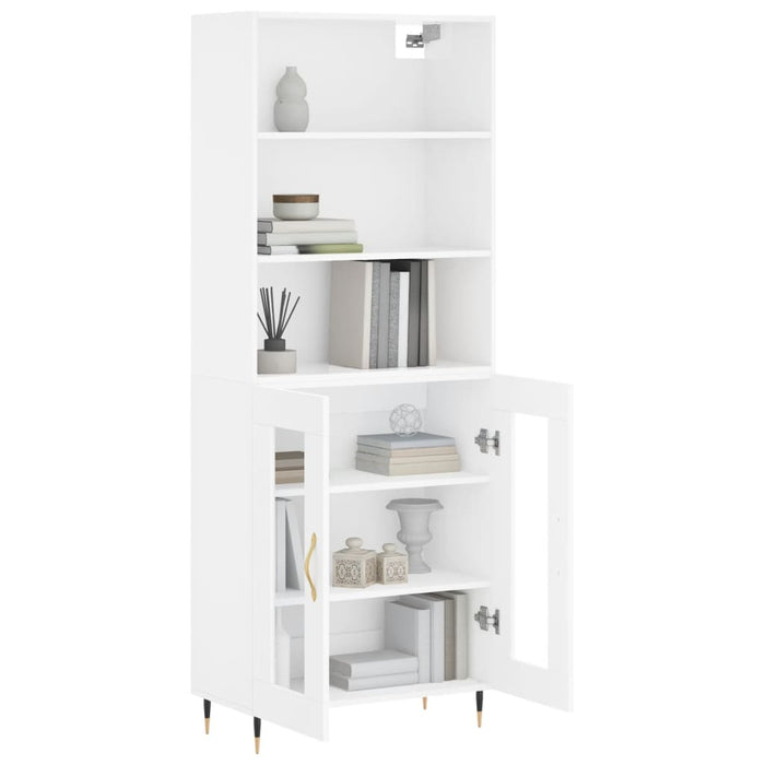 Dulap înalt, alb extralucios, 69,5x34x180 cm, lemn compozit WALTI