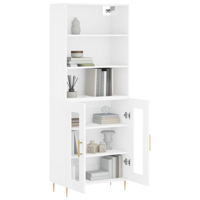 Dulap înalt, alb extralucios, 69,5x34x180 cm, lemn compozit WALTI