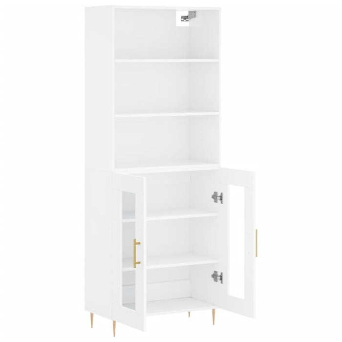 Dulap înalt, alb extralucios, 69,5x34x180 cm, lemn compozit WALTI