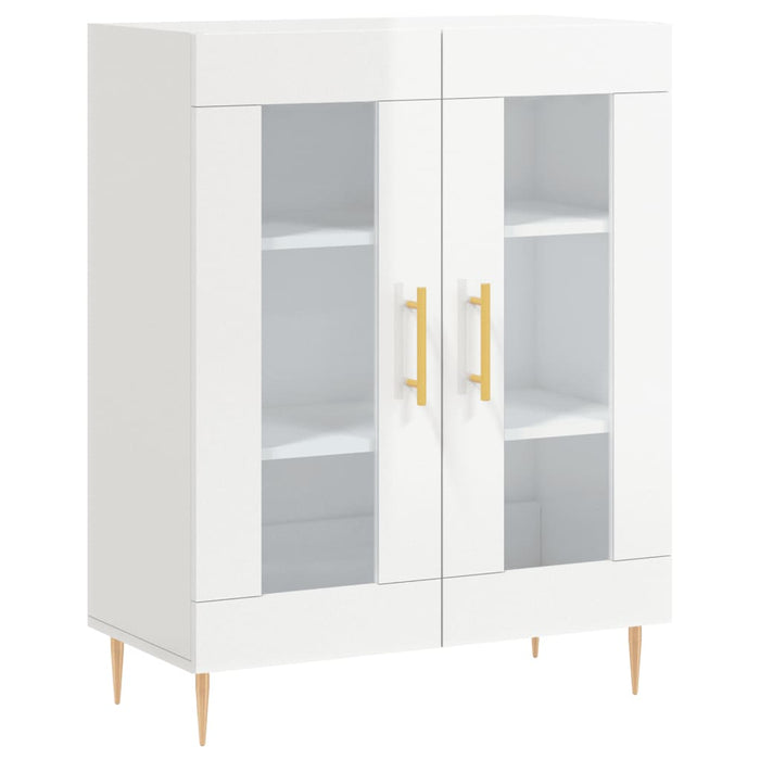 Dulap înalt, alb extralucios, 69,5x34x180 cm, lemn compozit WALTI