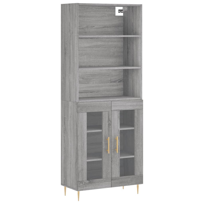 Dulap înalt, gri sonoma, 69,5x34x180 cm, lemn compozit WALTI