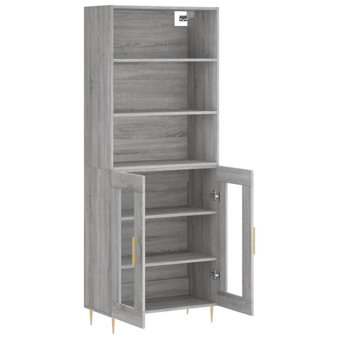 Dulap înalt, gri sonoma, 69,5x34x180 cm, lemn compozit WALTI
