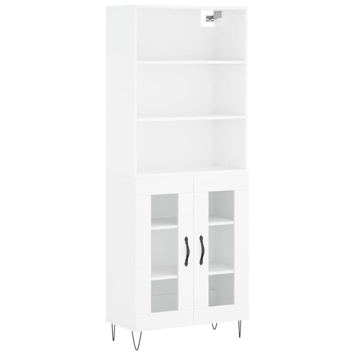 Dulap înalt, alb extralucios, 69,5x34x180 cm, lemn compozit WALTI