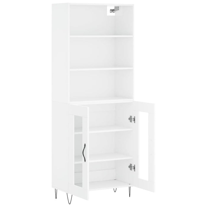 Dulap înalt, alb extralucios, 69,5x34x180 cm, lemn compozit WALTI
