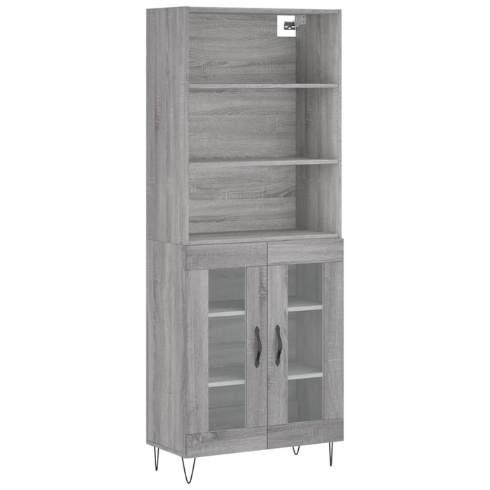 Dulap înalt, gri sonoma, 69,5x34x180 cm, lemn compozit WALTI