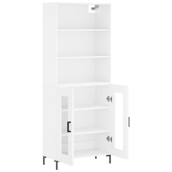 Dulap înalt, alb extralucios, 69,5x34x180 cm, lemn compozit WALTI