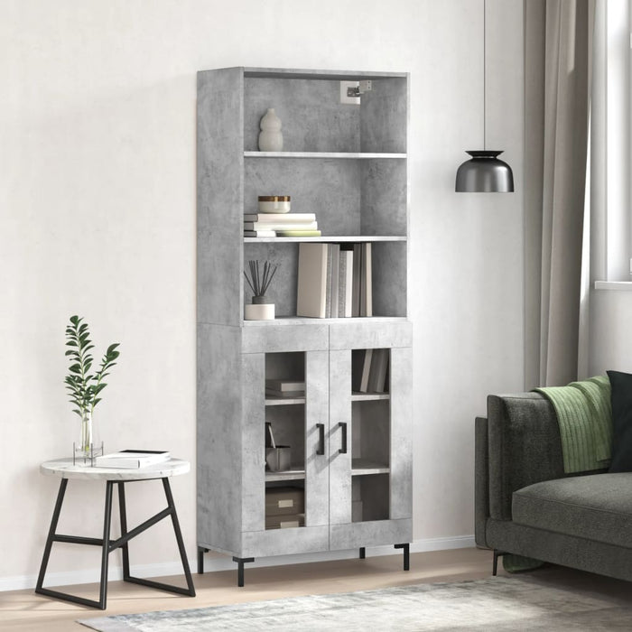 Dulap înalt, gri beton, 69,5x34x180, lemn compozit WALTI