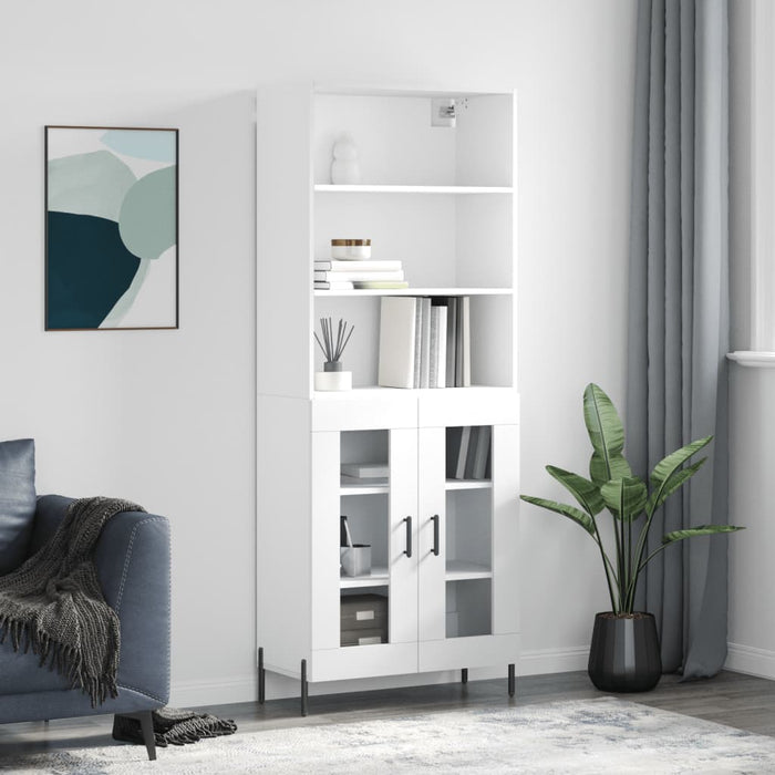 Dulap înalt, alb, 69,5x34x180 cm, lemn compozit WALTI