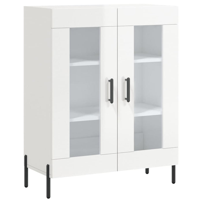 Dulap înalt, alb extralucios, 69,5x34x180 cm, lemn compozit WALTI