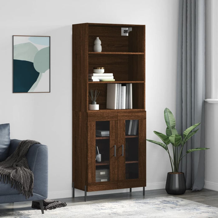 Dulap înalt, stejar maro, 69,5x34x180 cm, lemn compozit WALTI