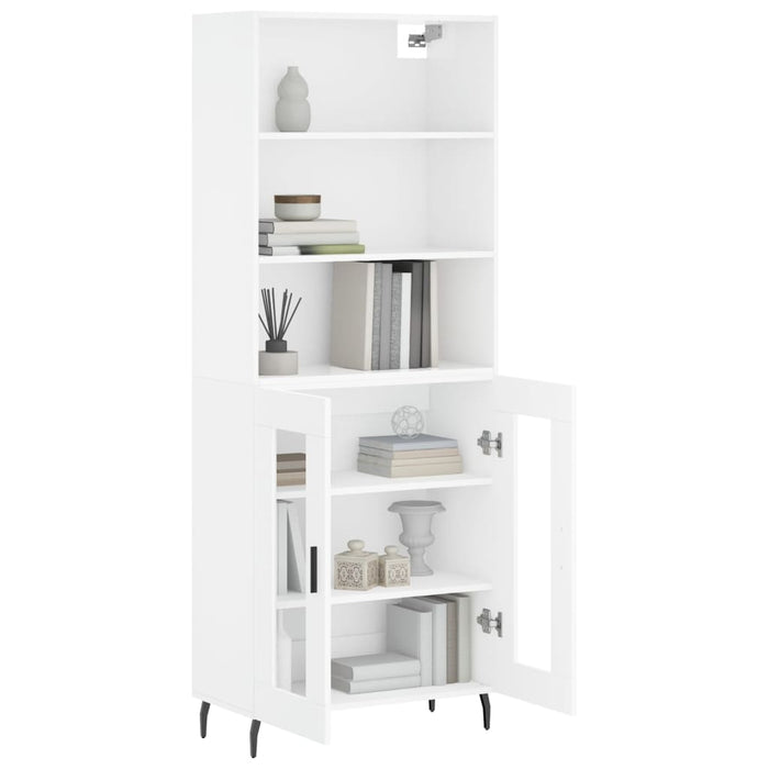 Dulap înalt, alb extralucios, 69,5x34x180 cm, lemn compozit WALTI