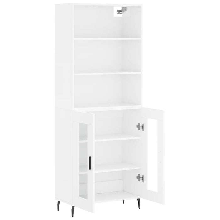 Dulap înalt, alb extralucios, 69,5x34x180 cm, lemn compozit WALTI