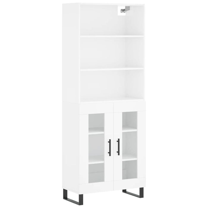Dulap înalt, alb extralucios, 69,5x34x180 cm, lemn compozit WALTI