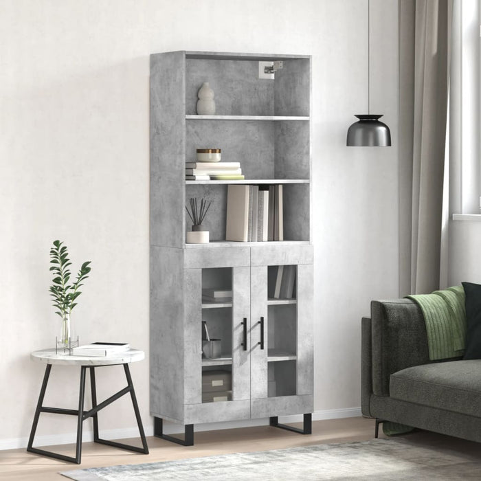 Dulap înalt, gri beton, 69,5x34x180, lemn compozit - WALTI WALTI
