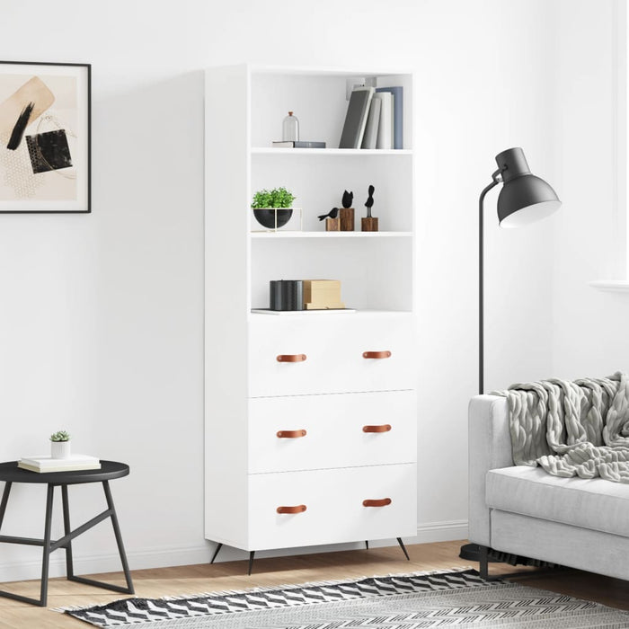 Dulap înalt, alb, 69,5x34x180 cm, lemn compozit WALTI