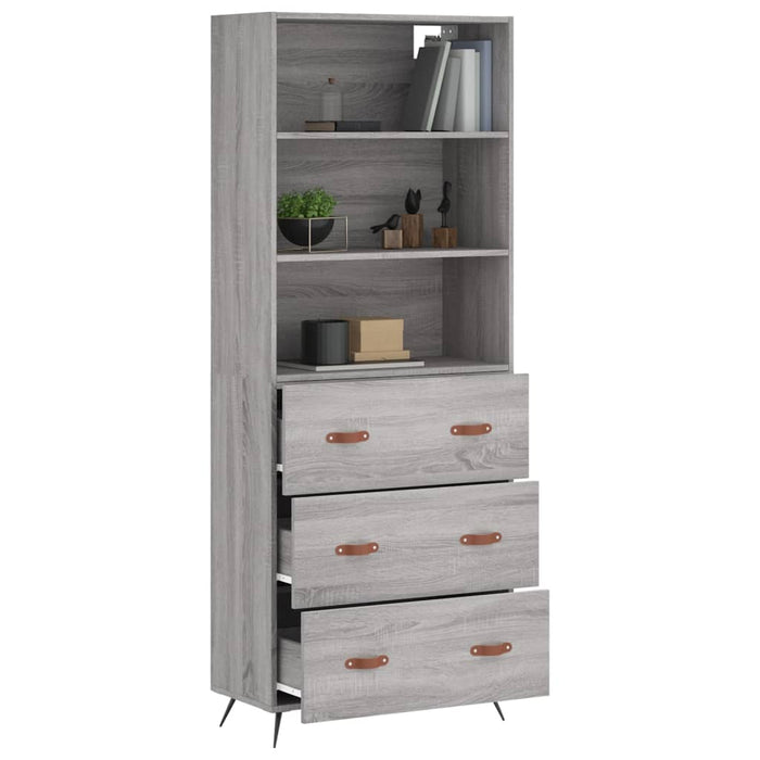 Dulap înalt, gri sonoma, 69,5x34x180 cm, lemn compozit - WALTI WALTI