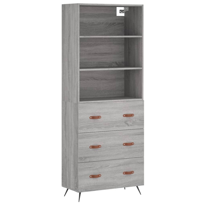 Dulap înalt, gri sonoma, 69,5x34x180 cm, lemn compozit - WALTI WALTI
