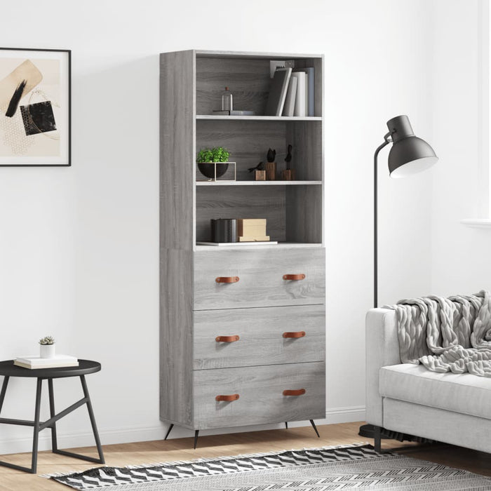 Dulap înalt, gri sonoma, 69,5x34x180 cm, lemn compozit - WALTI WALTI