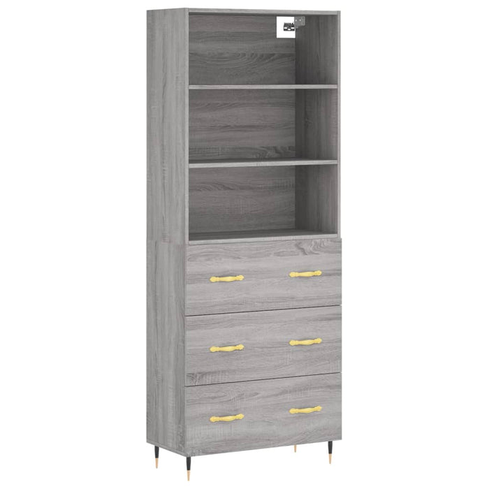 Dulap înalt, gri sonoma, 69,5x34x180 cm, lemn compozit - WALTI WALTI