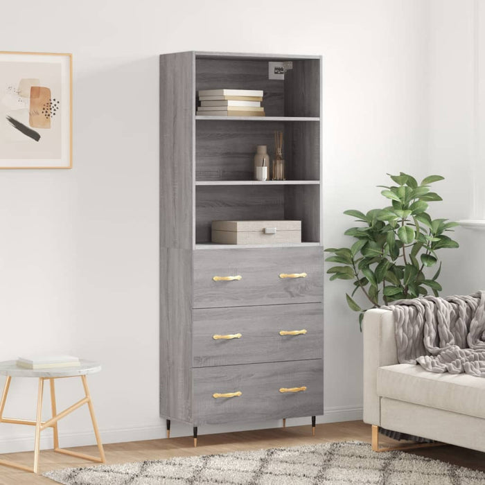 Dulap înalt, gri sonoma, 69,5x34x180 cm, lemn compozit - WALTI WALTI