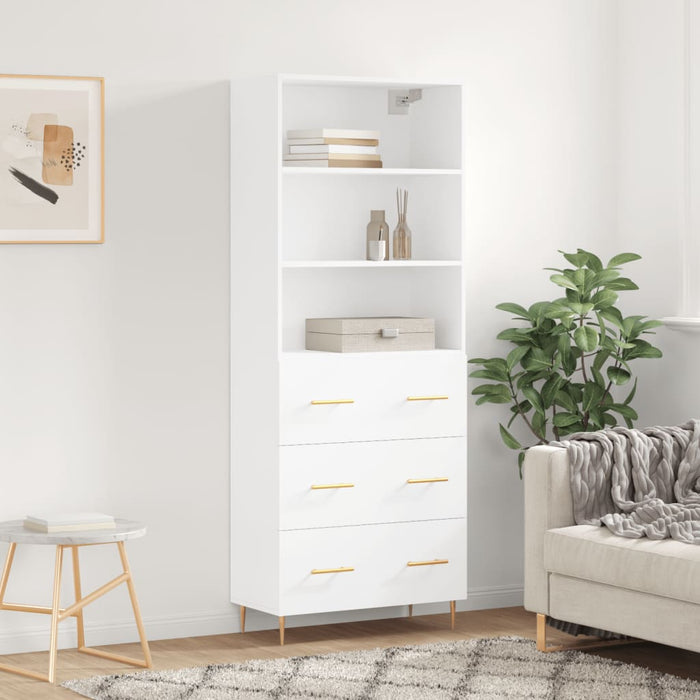 Dulap înalt, alb, 69,5x34x180 cm, lemn compozit WALTI