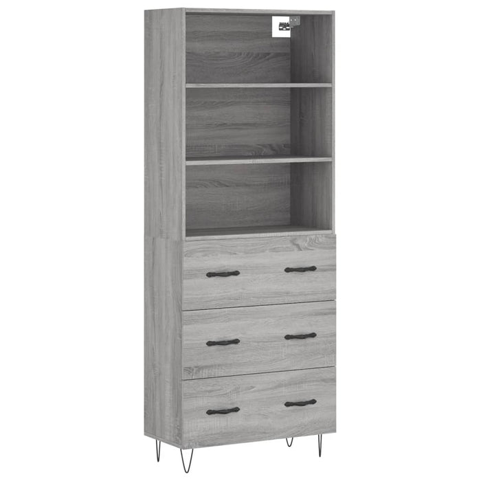 Dulap înalt, gri sonoma, 69,5x34x180 cm, lemn compozit WALTI