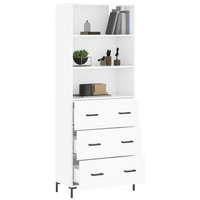Dulap înalt, alb extralucios, 69,5x34x180 cm, lemn compozit WALTI