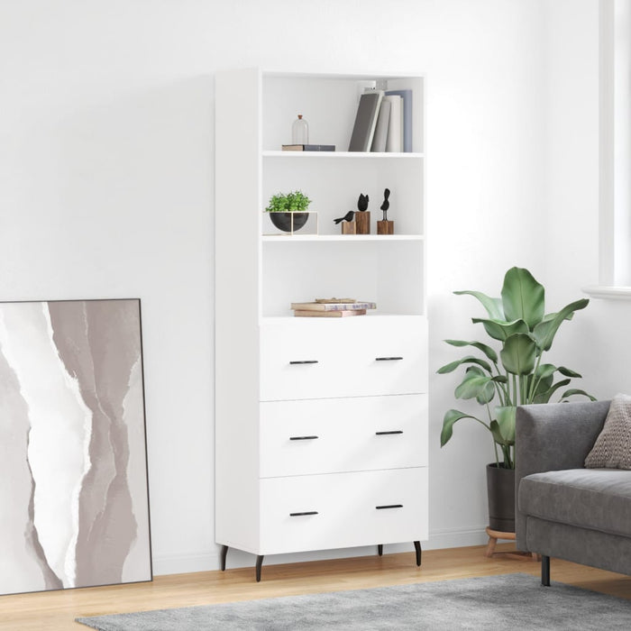 Dulap înalt, alb, 69,5x34x180 cm, lemn compozit - WALTI WALTI