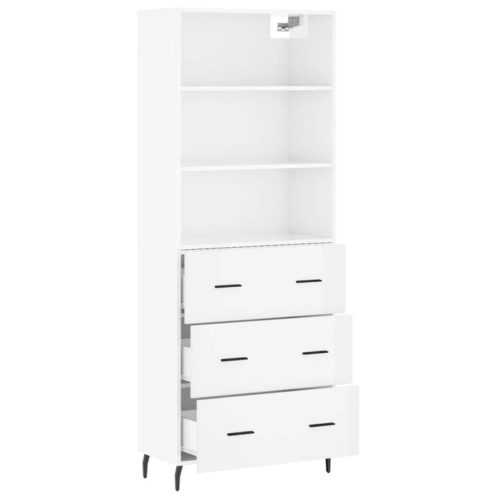 Dulap înalt, alb extralucios, 69,5x34x180 cm, lemn compozit WALTI