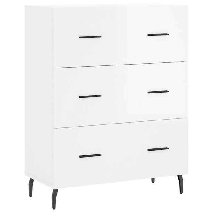 Dulap înalt, alb extralucios, 69,5x34x180 cm, lemn compozit WALTI