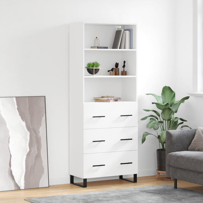 Dulap înalt, alb, 69,5x34x180 cm, lemn compozit - WALTI WALTI