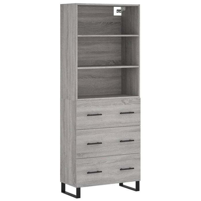 Dulap înalt, gri sonoma, 69,5x34x180 cm, lemn compozit - WALTI WALTI