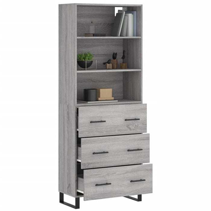 Dulap înalt, gri sonoma, 69,5x34x180 cm, lemn compozit - WALTI WALTI
