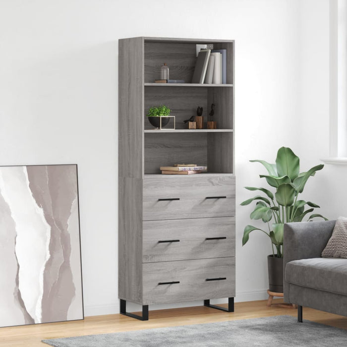 Dulap înalt, gri sonoma, 69,5x34x180 cm, lemn compozit - WALTI WALTI