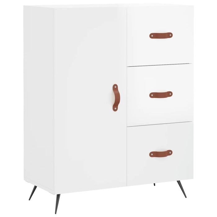 Dulap înalt, alb extralucios, 69,5x34x180 cm, lemn compozit WALTI