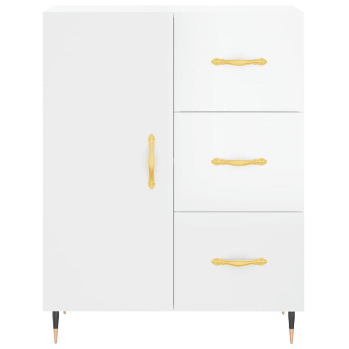 Dulap înalt, alb extralucios, 69,5x34x180 cm, lemn compozit WALTI