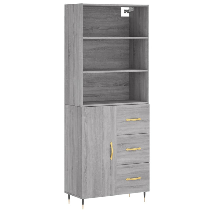 Dulap înalt, gri sonoma, 69,5x34x180 cm, lemn compozit WALTI