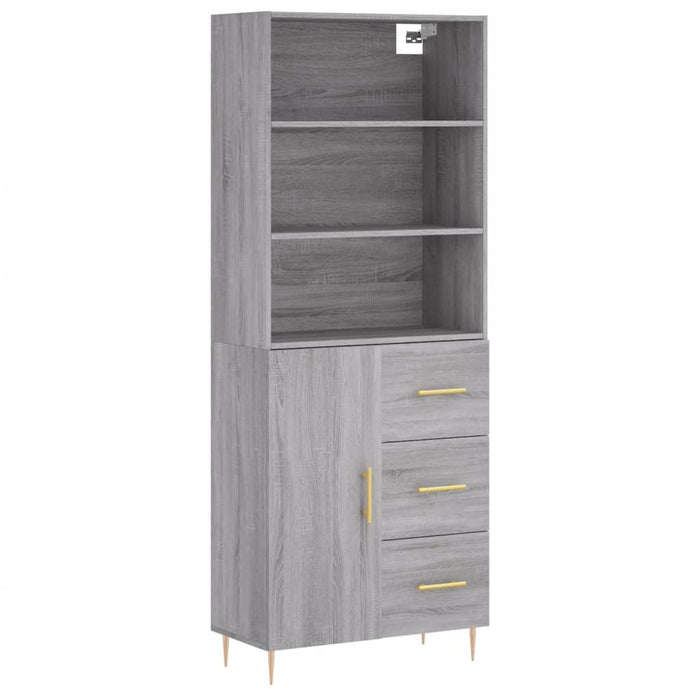 Dulap înalt, gri sonoma, 69,5x34x180 cm, lemn compozit - WALTI WALTI