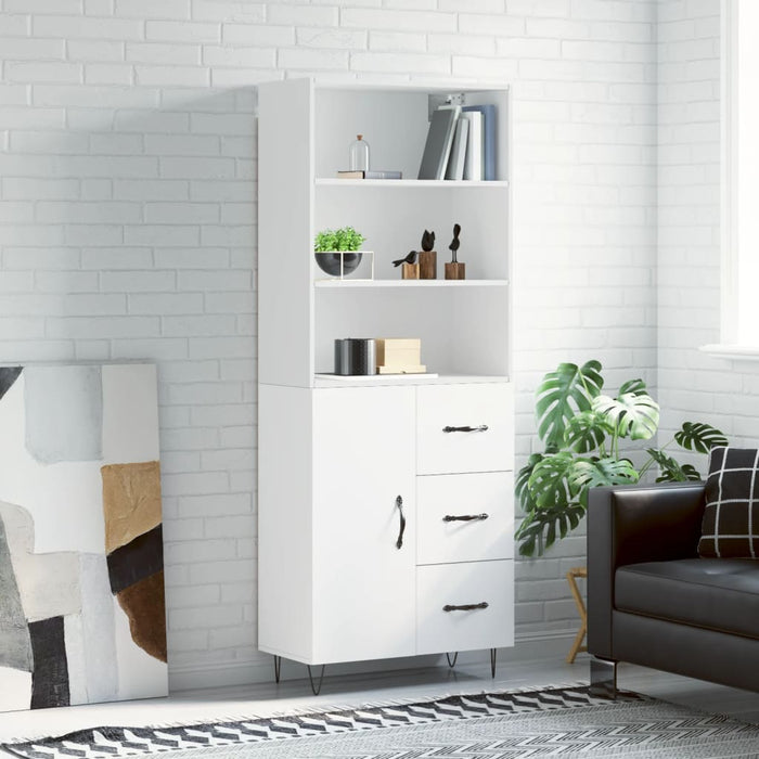 Dulap înalt, alb, 69,5x34x180 cm, lemn compozit WALTI