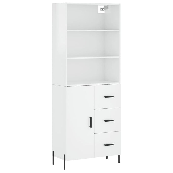 Dulap înalt, alb extralucios, 69,5x34x180 cm, lemn compozit WALTI